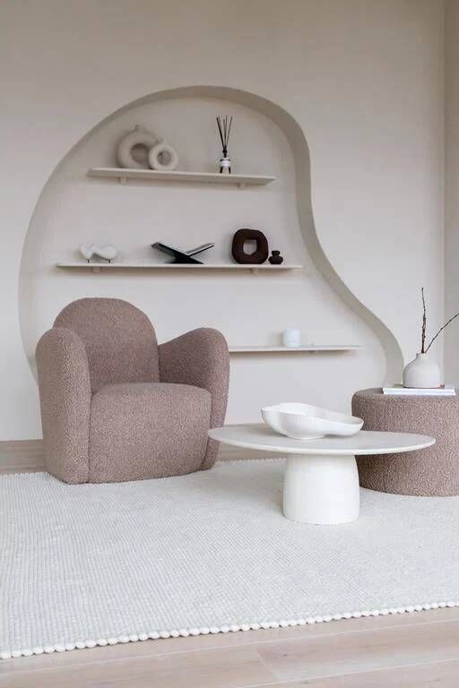 Interieur 05 Rond Wollen Vloerkleed wit Vik Wol 140 x 200 cm (S) - Foto 3