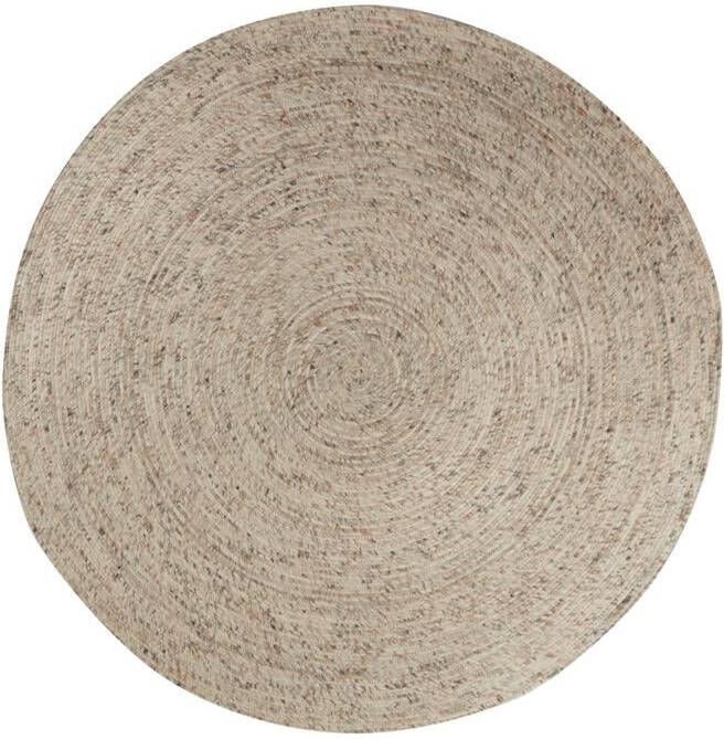 Interieur05 Wollen vloerkleed Rond Gapo Beige|wit 150cm