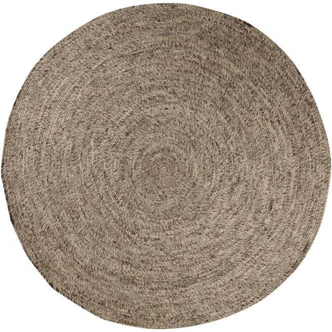 Interieur05 Wollen vloerkleed Rond Gapo Grijs Gemeleerd 150cm