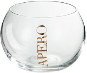 J-Line Apero glas drinkglas transparant| goud 6x