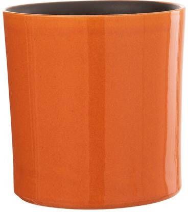J-Line bloempot Flek keramiek oranje medium Ø 21.00 cm