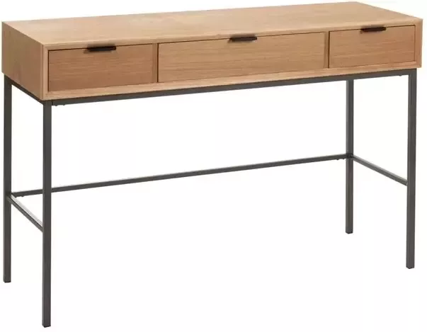 J-Line Console 3 Lades Hout|Metaal Naturel