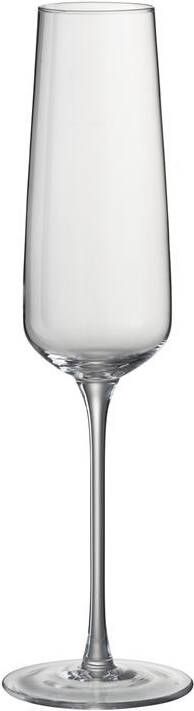 J-Line Leo champagneglas glas transparant 6x