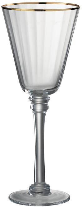 J-Line Rand wijnglas rode wijn glas transparant| goud 6x