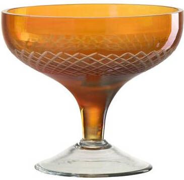 J-Line Voet Rond glas drinkglas oranje 4x