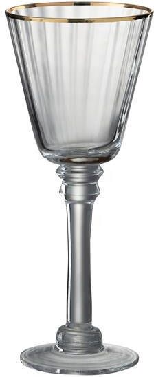 J-Line Rand wijnglas witte wijn glas transparant| goud 6x
