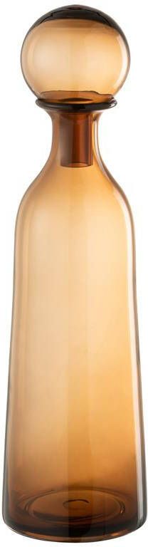 J-Line decoratie Fles + Stop Effen Hoog glas bruin large