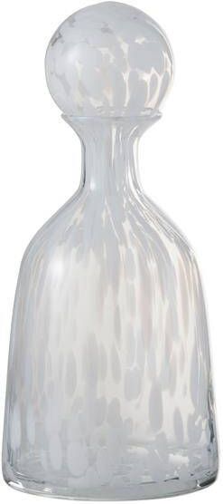 J-Line decoratie fles + Stop Laag glas transparant|wit small