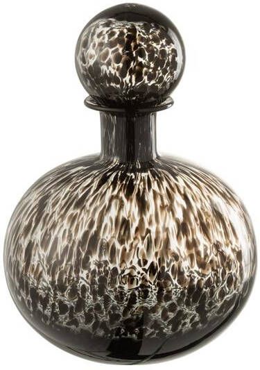 J-Line decoratie Fles + Stop Stip Rond glas zwart