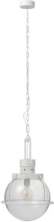 J-Line hanglamp Bol glas|metaal wit