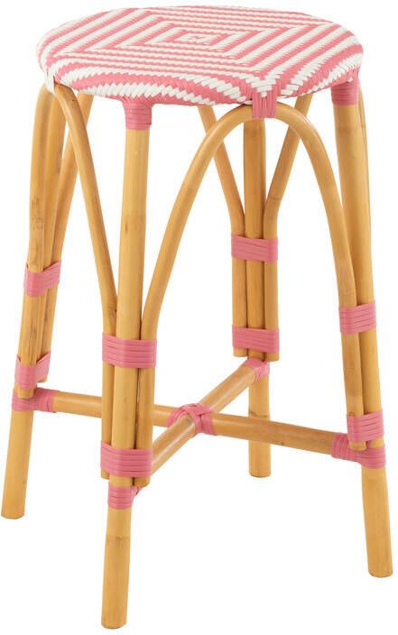 J-Line barkruk Live rotan kunststof naturel roze - Foto 2