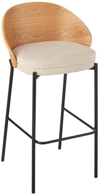 J-Line barstoel lone multiplex metaal naturel beige - Foto 2