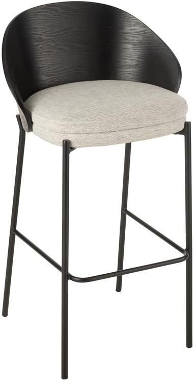 J-Line barstoel Lone multiplex metaal zwart grijs - Foto 2