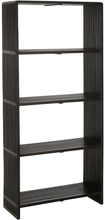 J-Line boekenkast 4 Schappen gerecycleerd hout zwart - Foto 2