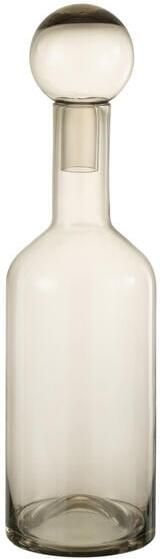 J-Line decoratie Fles Norma glas grijs medium