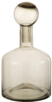 J-Line decoratie Fles Norma glas grijs small