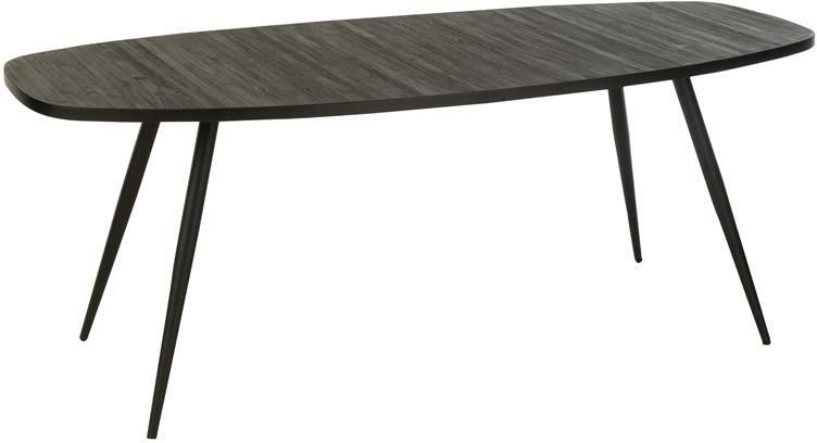 J-Line eettafel Ovaal Gerecycleerd hout zwart - Foto 2