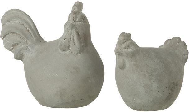 J-Line figuur Glendy cement grijs 2 stuks