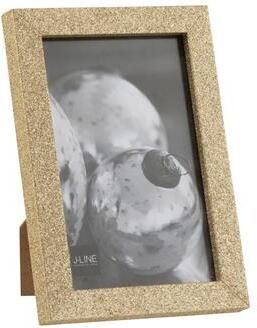 J-Line fotolijst fotokader Glitter hout goud small 4 stuks