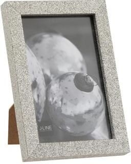 J-Line fotolijst fotokader Glitter hout zilver small 4 stuks