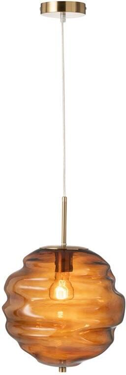 J-Line Hanglamp Glas Bruin 30x30x34cm
