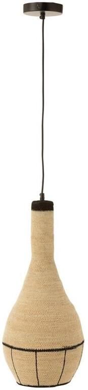 J-Line hanglamp Peer Lijnen zeegras naturel|zwart