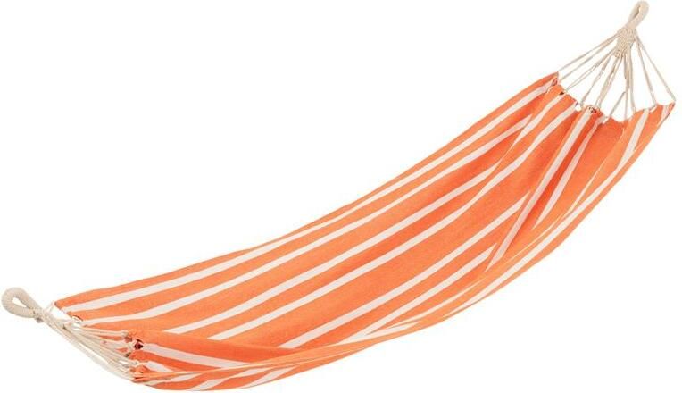 J-Line hangmat Strepen katoen|polyester oranje|wit