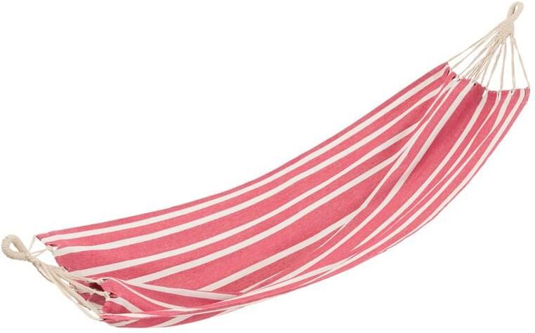 J-Line hangmat Strepen katoen|polyester roze|wit