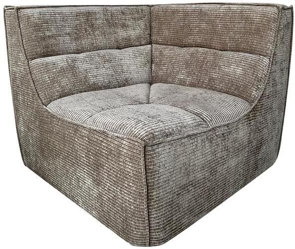 J-Line Hoekzetel Grid Populierenhout Schuim Donker Taupe - Foto 3