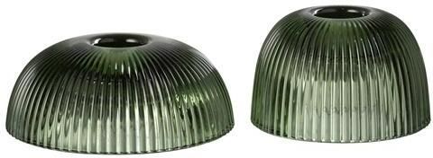 J-Line kaarshouder Canele glas groen 2 stuks