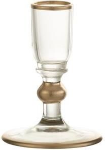 J-Line kaarshouder Details glas transparant|goud 2 stuks