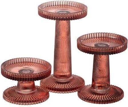 J-Line kaarshouder Nelly glas oranje 3 stuks