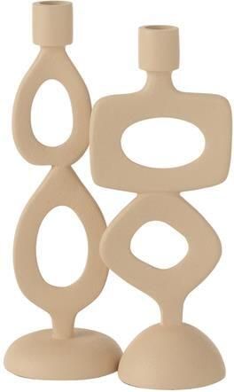 J-Line kaarshouder Ringen aluminium beige 2 stuks