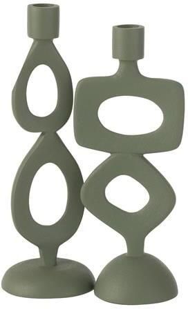 J-Line kaarshouder Ringen aluminium groen 2 stuks