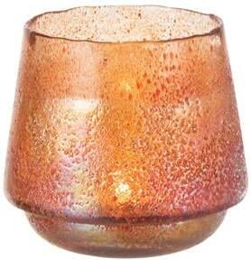 J-Line kaarshouder Stippen glas oranje large