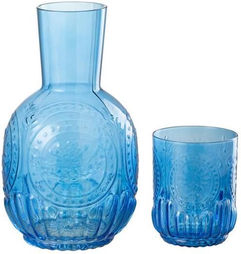 J-Line karaf glas Maya glas blauw