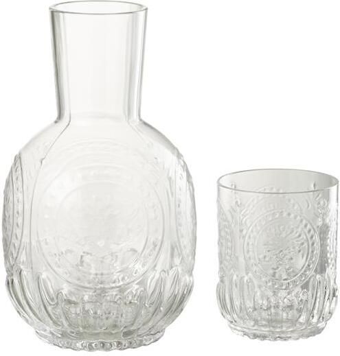 J-Line karaf + glas Maya glas transparant