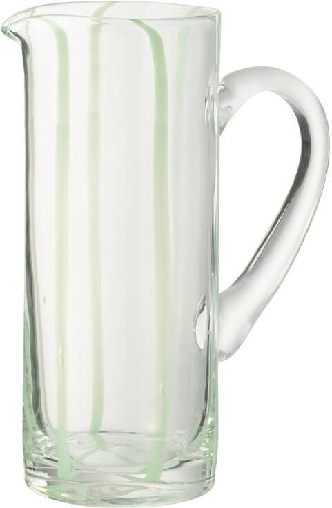 J-Line karaf Strepen glas transparant|groen