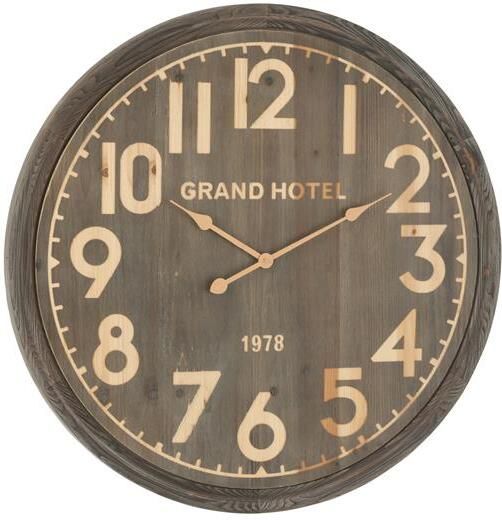 J-Line klok Grand Hotel hout naturel large Ø 79.5 cm