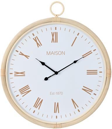 J-Line klok Kyr jute naturel|wit medium Ø 55.5 cm