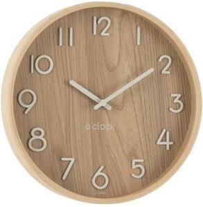 J-Line klok multiplex|hout licht naturel small Ø 30