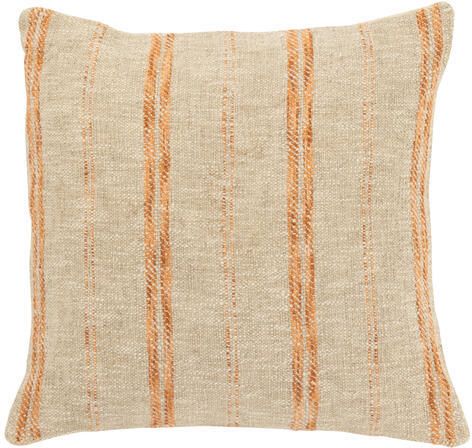 J-Line kussen Vierkant Strepen linnen|katoen beige|roest