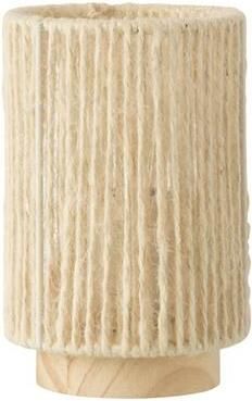 J-Line lamp Cilinder metaal|katoen naturel small LED lichtjes