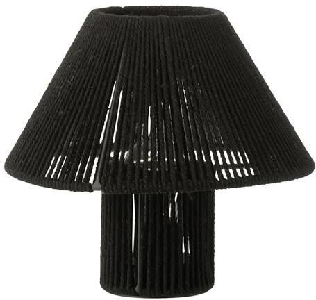 J-Line lamp metaal|katoen zwart LED lichtjes