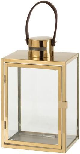 J-Line Lantaarn Rechthoek Goud