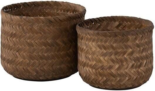 J-Line mand bamboe donkerbruin 2 stuks