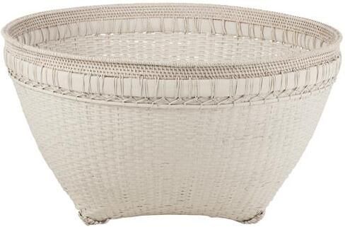 J-Line mand Rond rotan|jute wit extra large