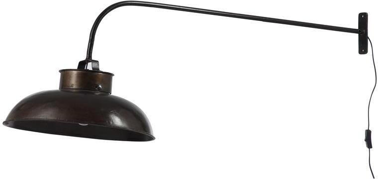 J-Line Muurlamp Lounge Metaal Zwart 100x36.5x45cm