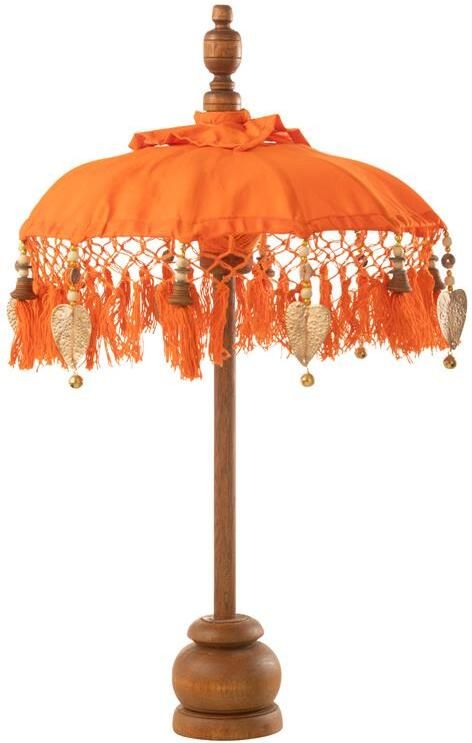 J-Line parasol Dayu katoen|hout oranje small