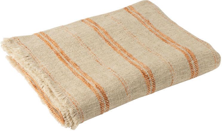 J-Line plaid Strepen linnen|katoen beige|roest